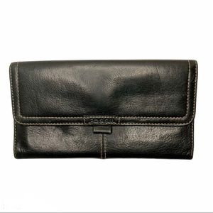 Fossil Vintage 90s Leather Trifold Wallet Black